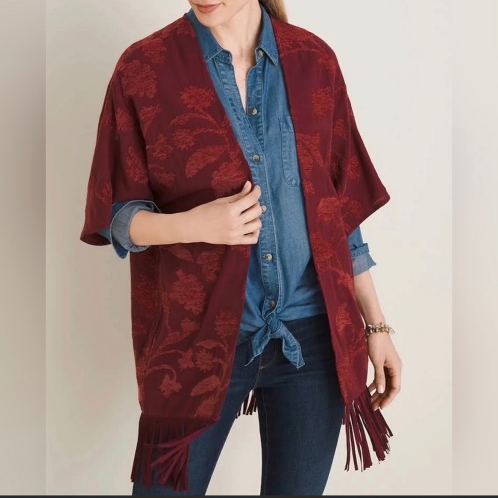 Chicos red ruana nwt